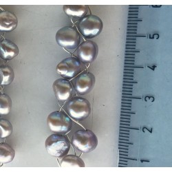 Ergane Perlenarmand mit Magnetverschluss, graue Süsswasserperlen und Silber