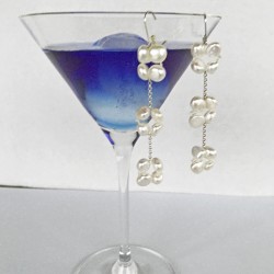 Eudora Perlenohrringe weiss aus Süsswasserperlen und Silber
