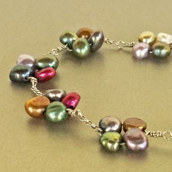 Eudora Perlenarmband bunt aus bunt gefärbten Süsswasserperlen und Silber