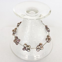 Eudora Perlenarmband grau aus Süsswasserperlen und Silber