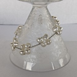 Eudora Perlenarmband weiss aus Süsswasserperlen und Silber