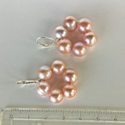 Halia Perlenohrringe rosa aus Süsswasserperlen und Silber