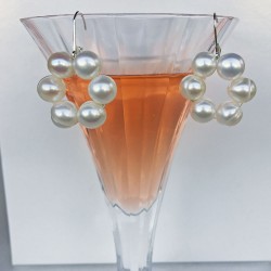 Halia Perlenohrringe weiss aus Süsswasserperlen und Silber