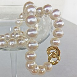 Aphrodite Perlenkette, klassische Perlenkette aus grossen Süsswasserperlen